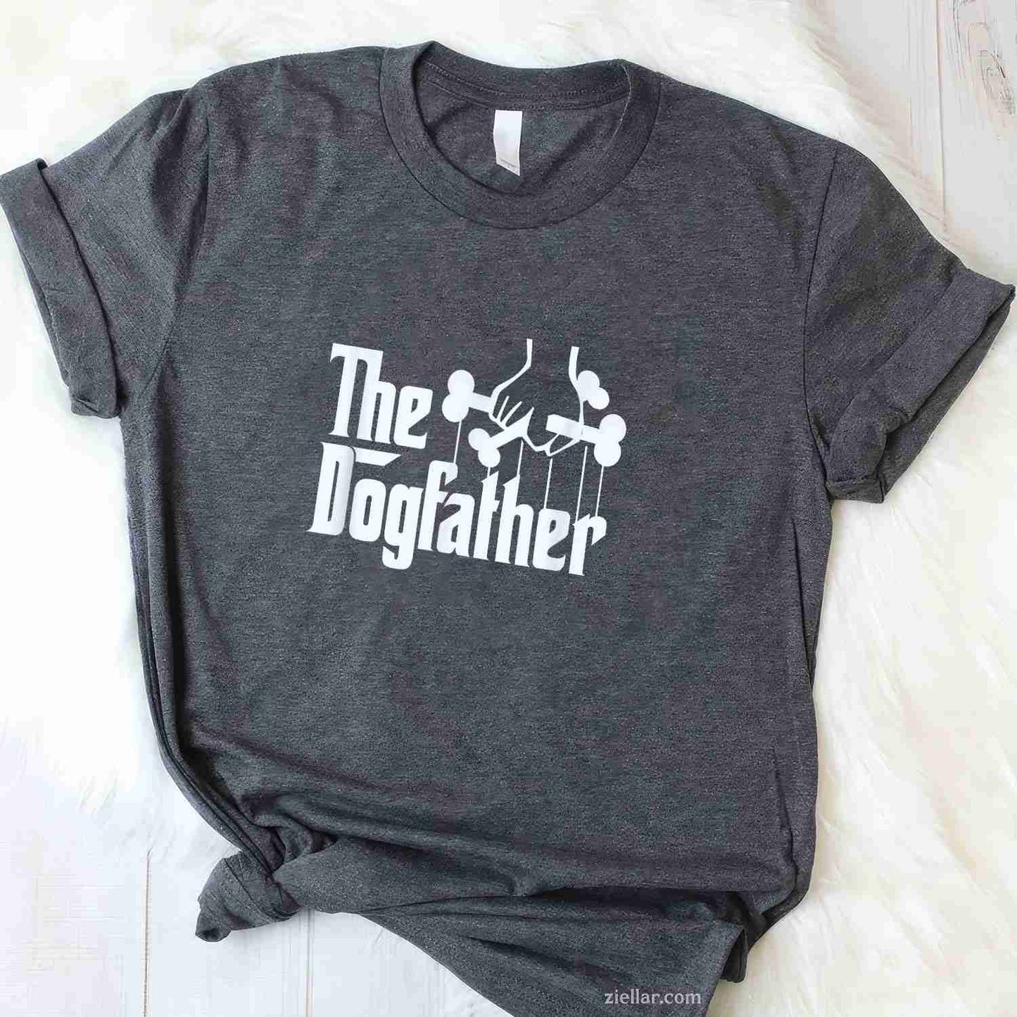 The Dogfather Dog Dad Fathers Day T-Shirt, Gift Dog Lover Vintage Graphic Tee For Adults