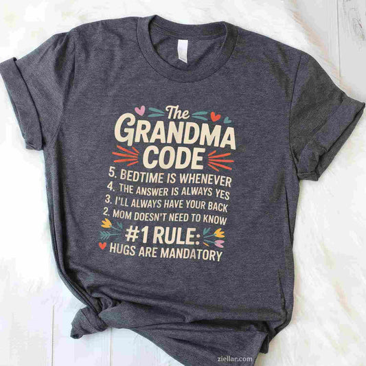 The Grandma Code Funny Mother’s Day Design for Grandparents T-Shirt Tee for Men Women Adults Unisex