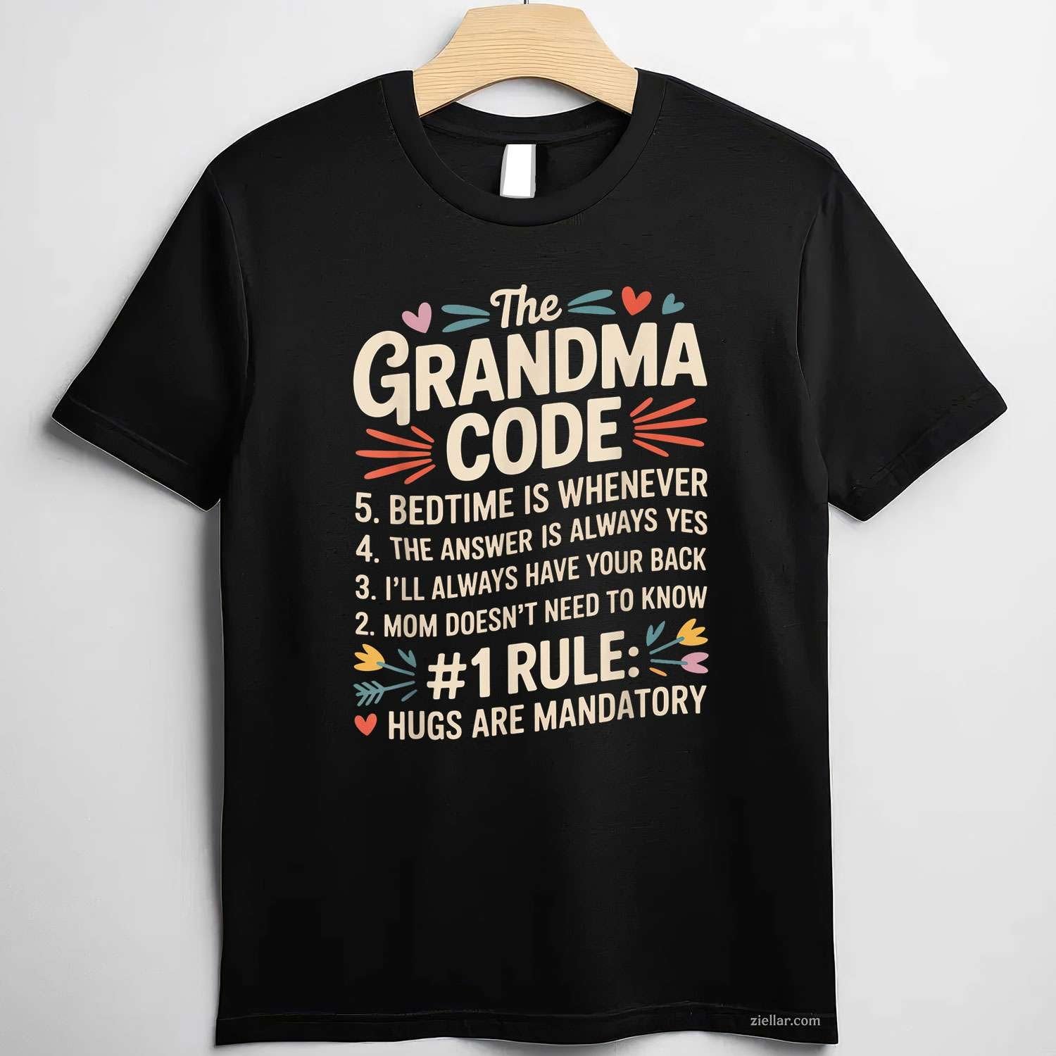 The Grandma Code Funny Mother’s Day Design for Grandparents T-Shirt Tee for Men Women Adults Unisex