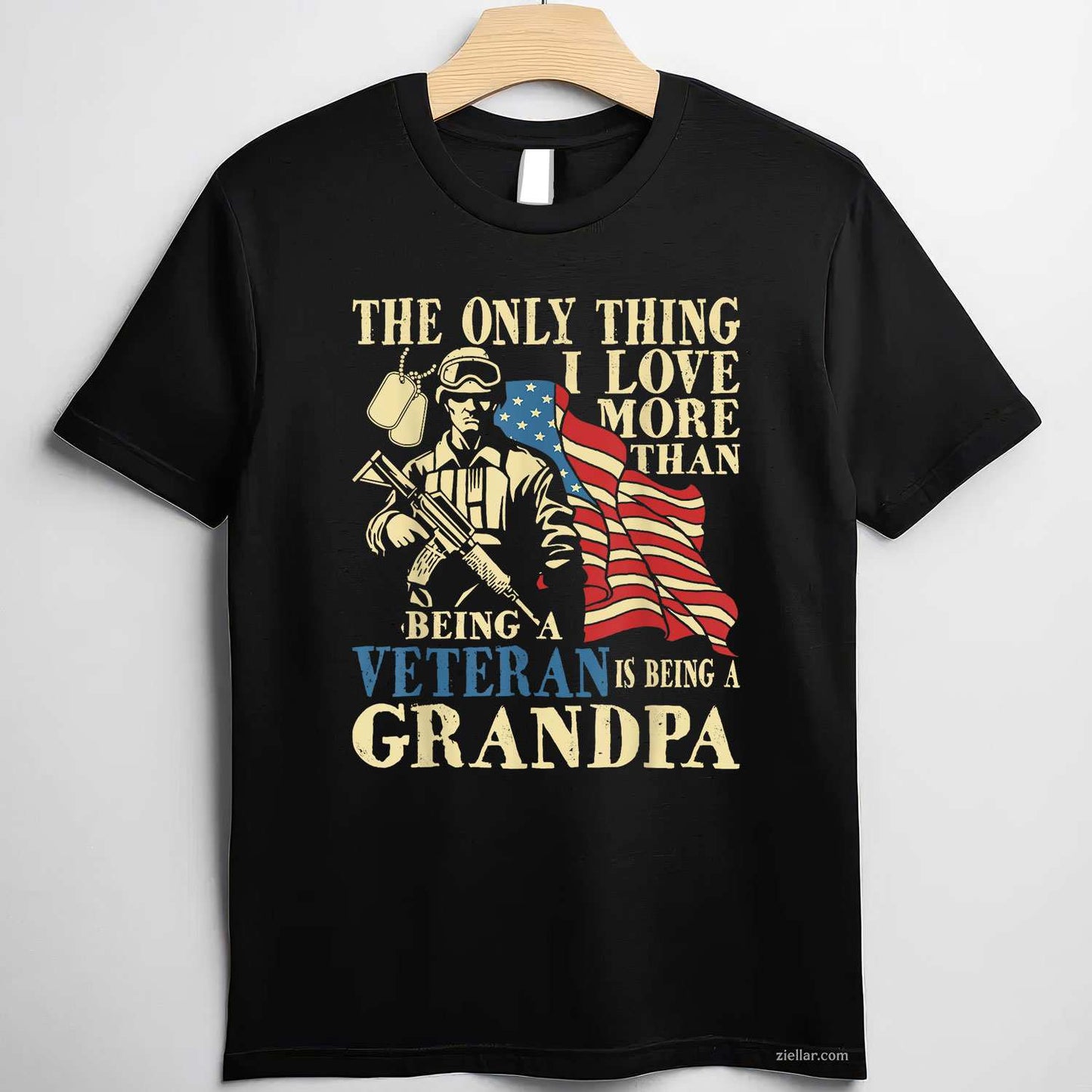 The Only Thing I Love More Than Being A Veteran Is A Grandpa T-Shirt And Tee For Men