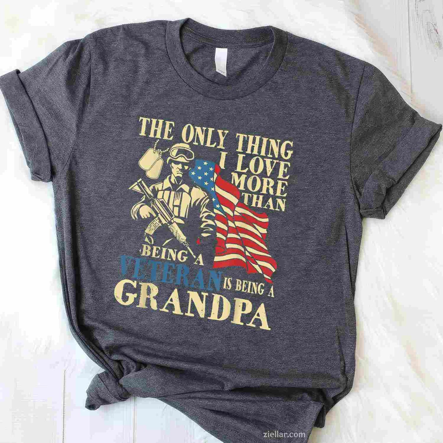 The Only Thing I Love More Than Being A Veteran Is A Grandpa T-Shirt And Tee For Men