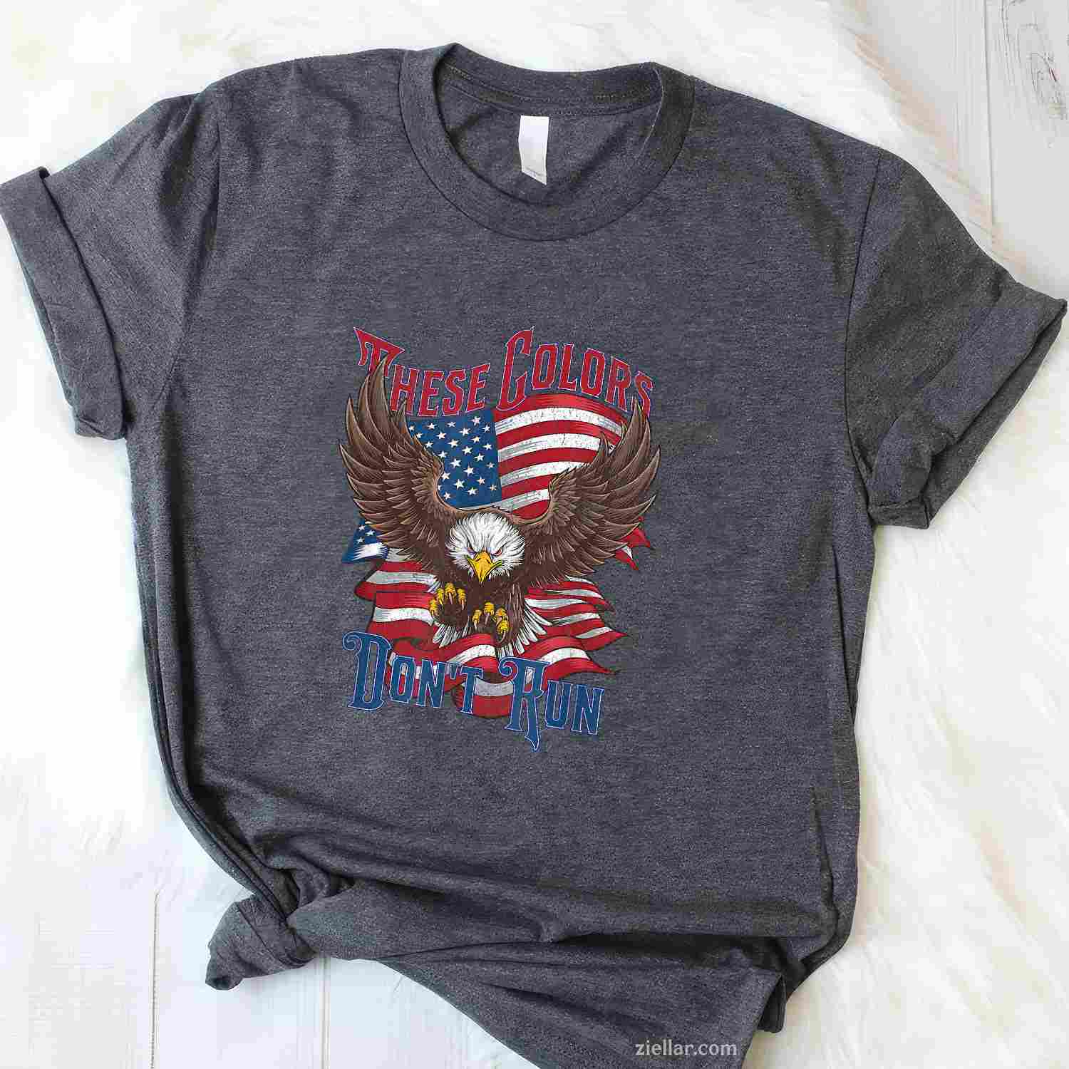 These Colors Don’T Run, Bald Eagle Usa Flag Patriotic Flag T-Shirt And Tee For Adults