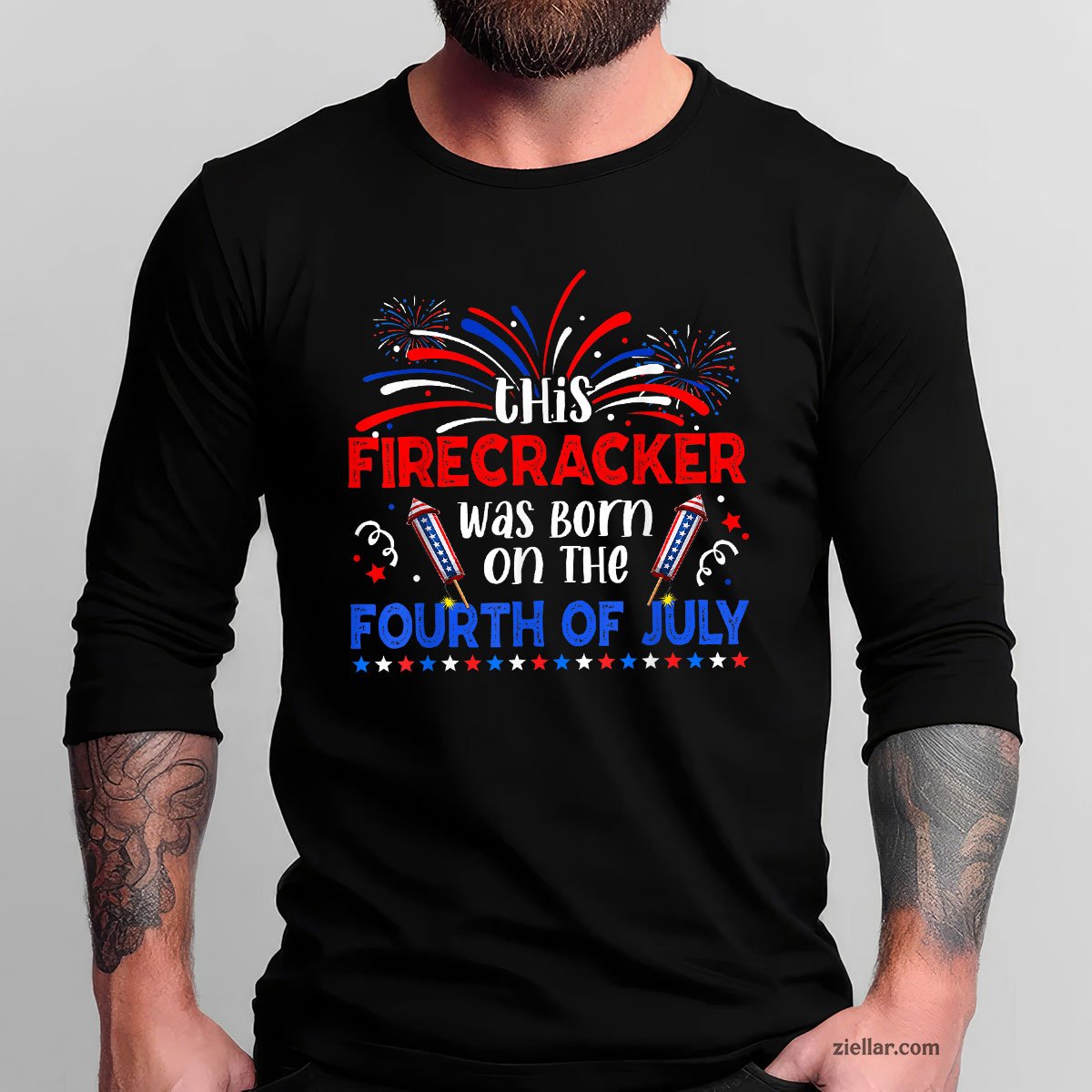 This Firecracker Was Born On The 4th Of July Firework B-day Long Sleeve Shirt