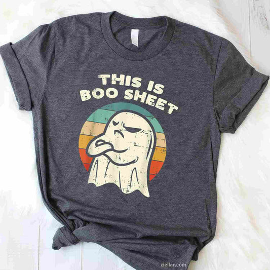 This Is Boo Sheet Ghost Retro Halloween Costume Men Women Tee, Halloween T-Shirt for Men Women Adults Unisex, Classic Fit Unisex Design, Everyday Wear Essential