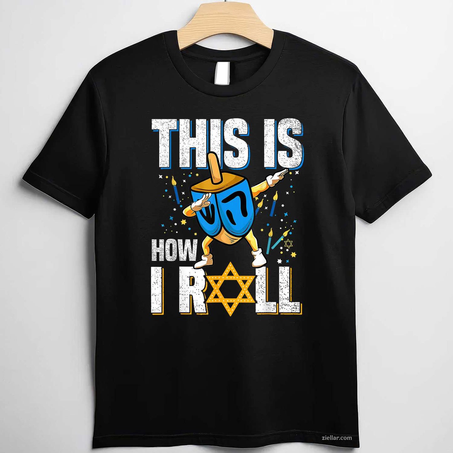 This Is How I Roll Shirt Hanukkah Dreidel Chanukah Jew Gift T-Shirt_ Funny Jewish Holiday Tee For All
