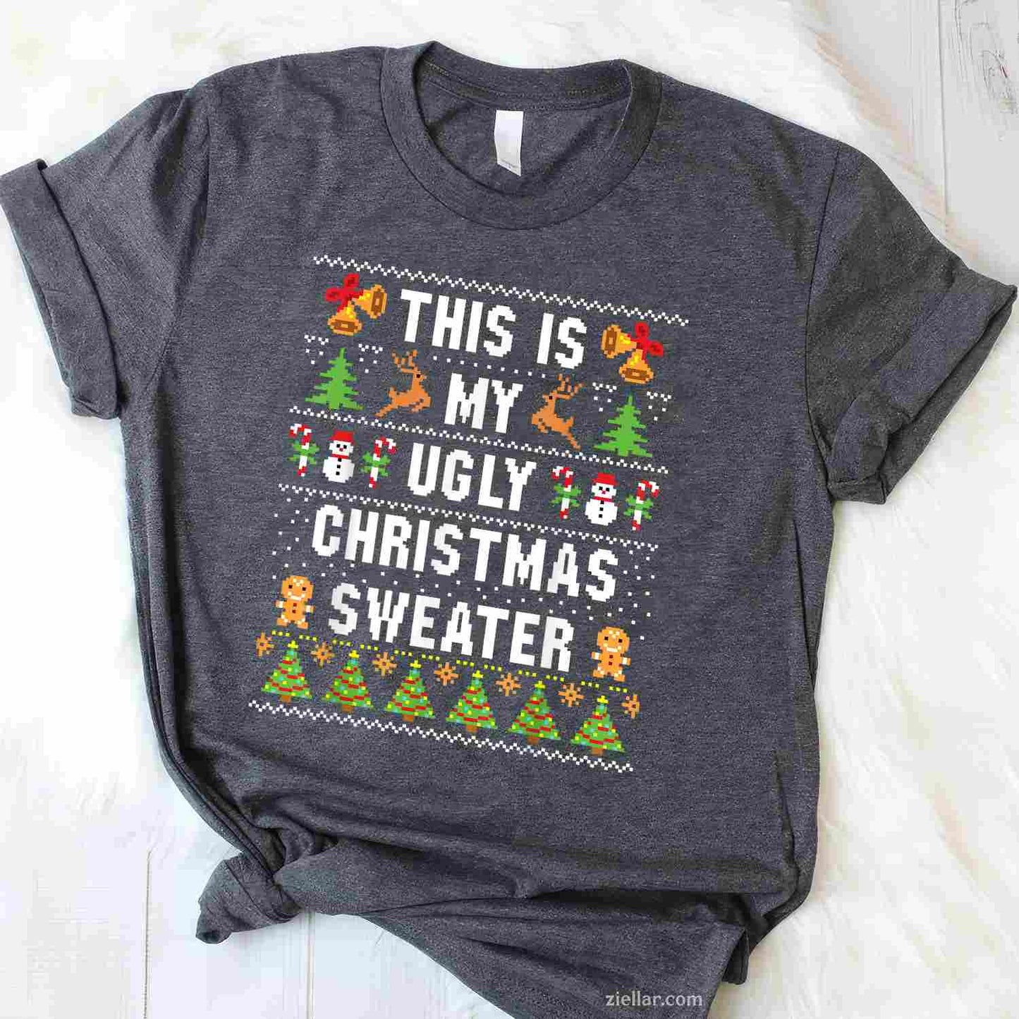 This Is My Ugly Sweater Funny Christmas Short Sleeve T-Shirt_ Humorous Holiday Party Tee For Adults