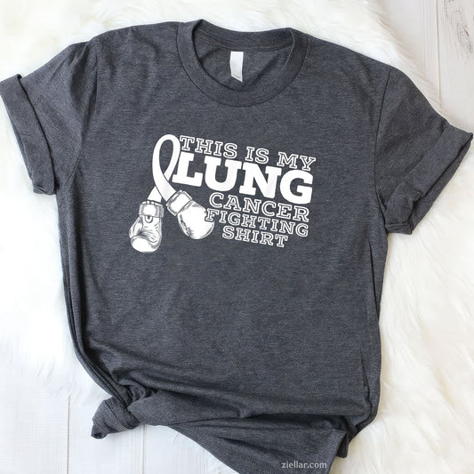This Is My Lung Cancer Fighting Lung Cancer Awareness Tee and T-Shirt, Lung Cancer Awareness Support T-Shirt for Men and Women Adults