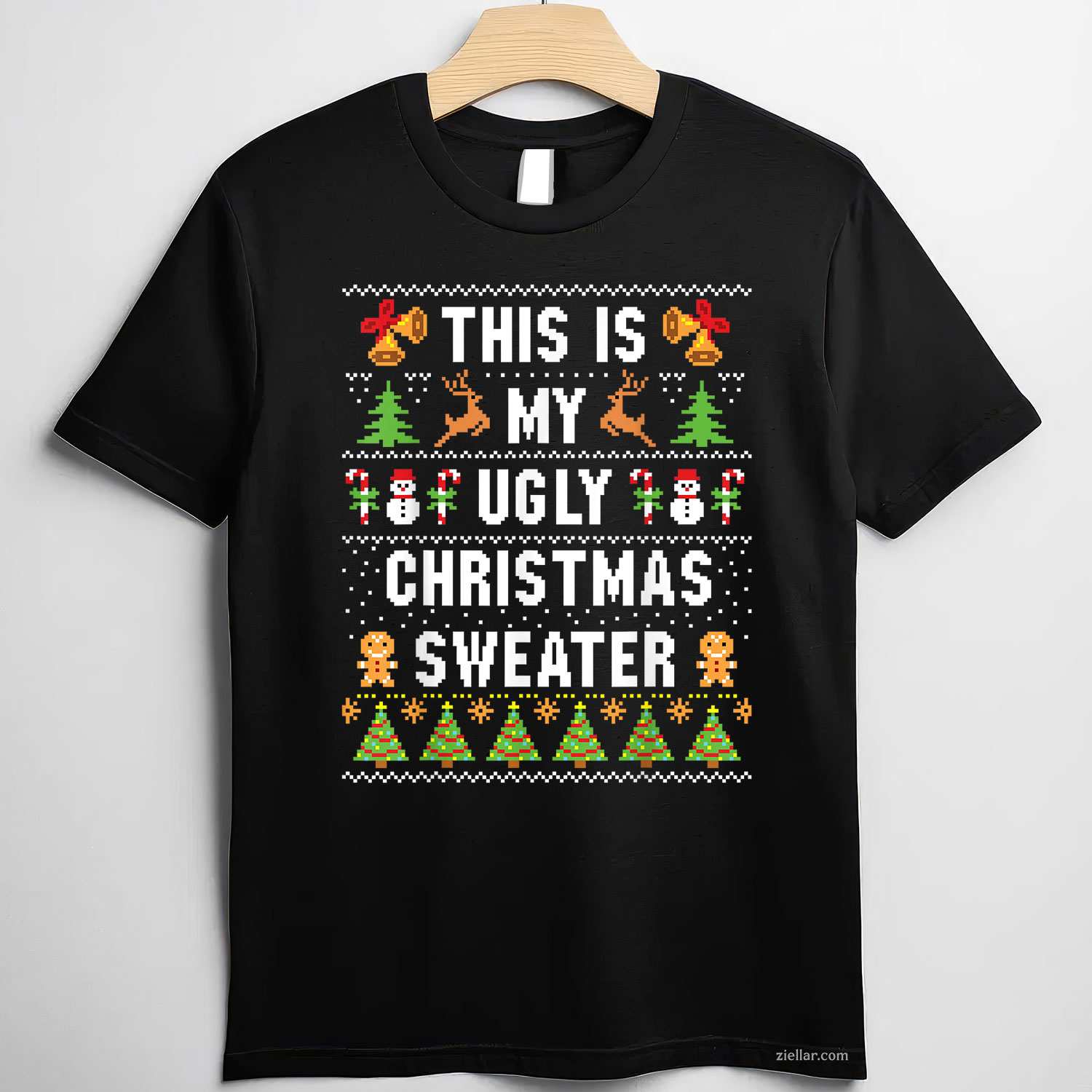 This Is My Ugly Sweater Funny Christmas Short Sleeve T-Shirt_ Humorous Holiday Party Tee For Adults