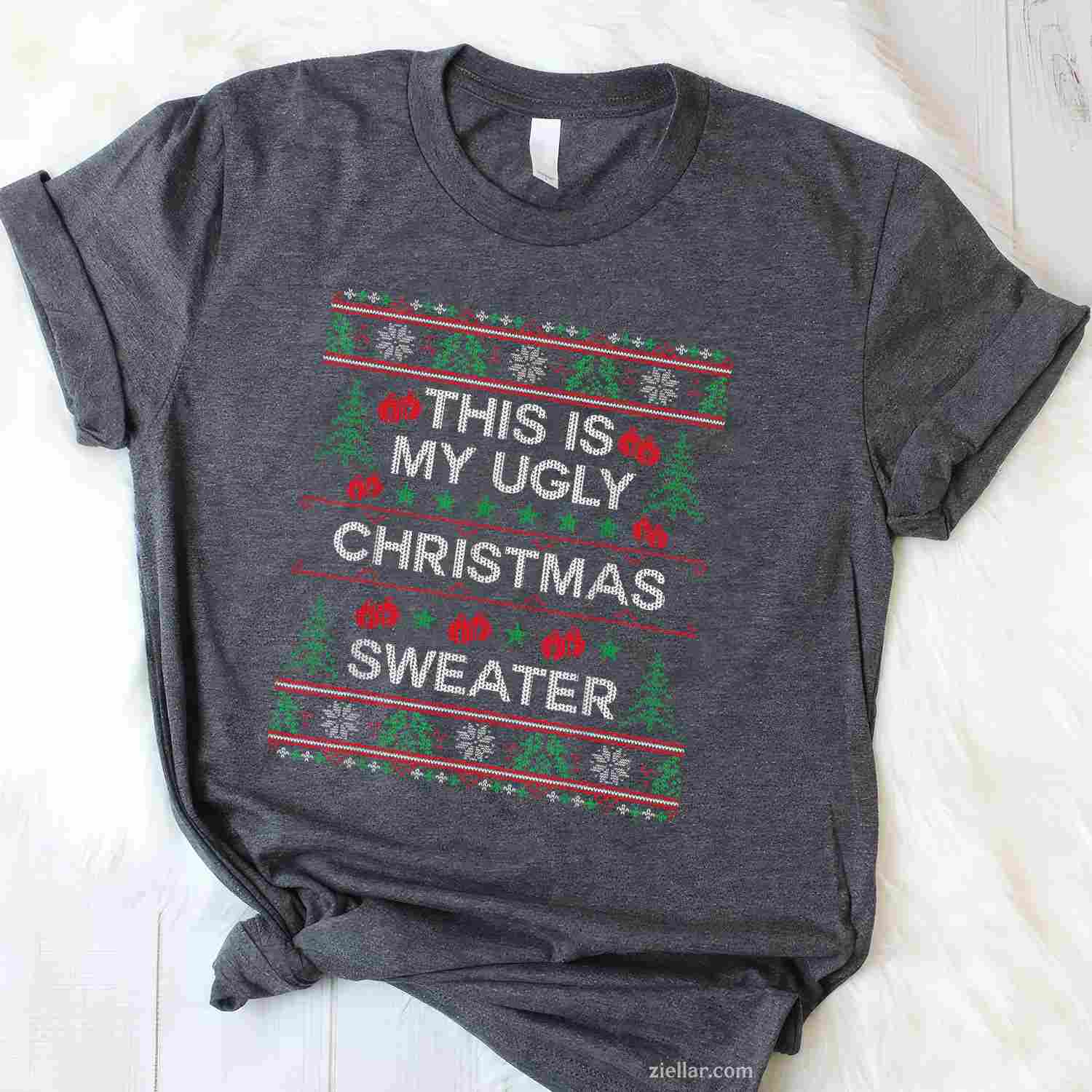 This Is My Ugly Christmas Sweater Funny Christmas T-Shirt_ Humorous Holiday Party Tee For All