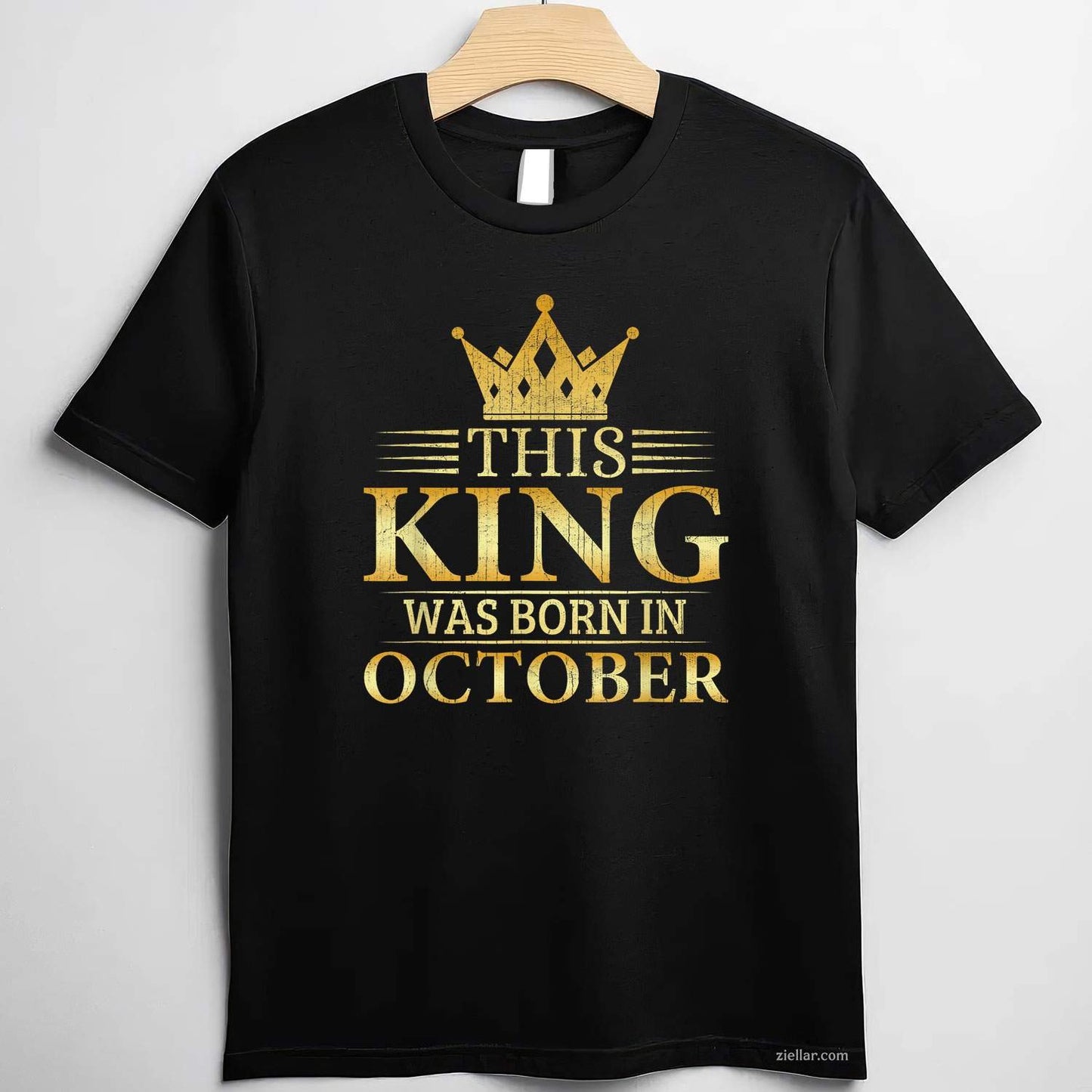 This King Was Born In October Men Birthday Celebration T-Shirt and Tee for Adults Men Women Unisex