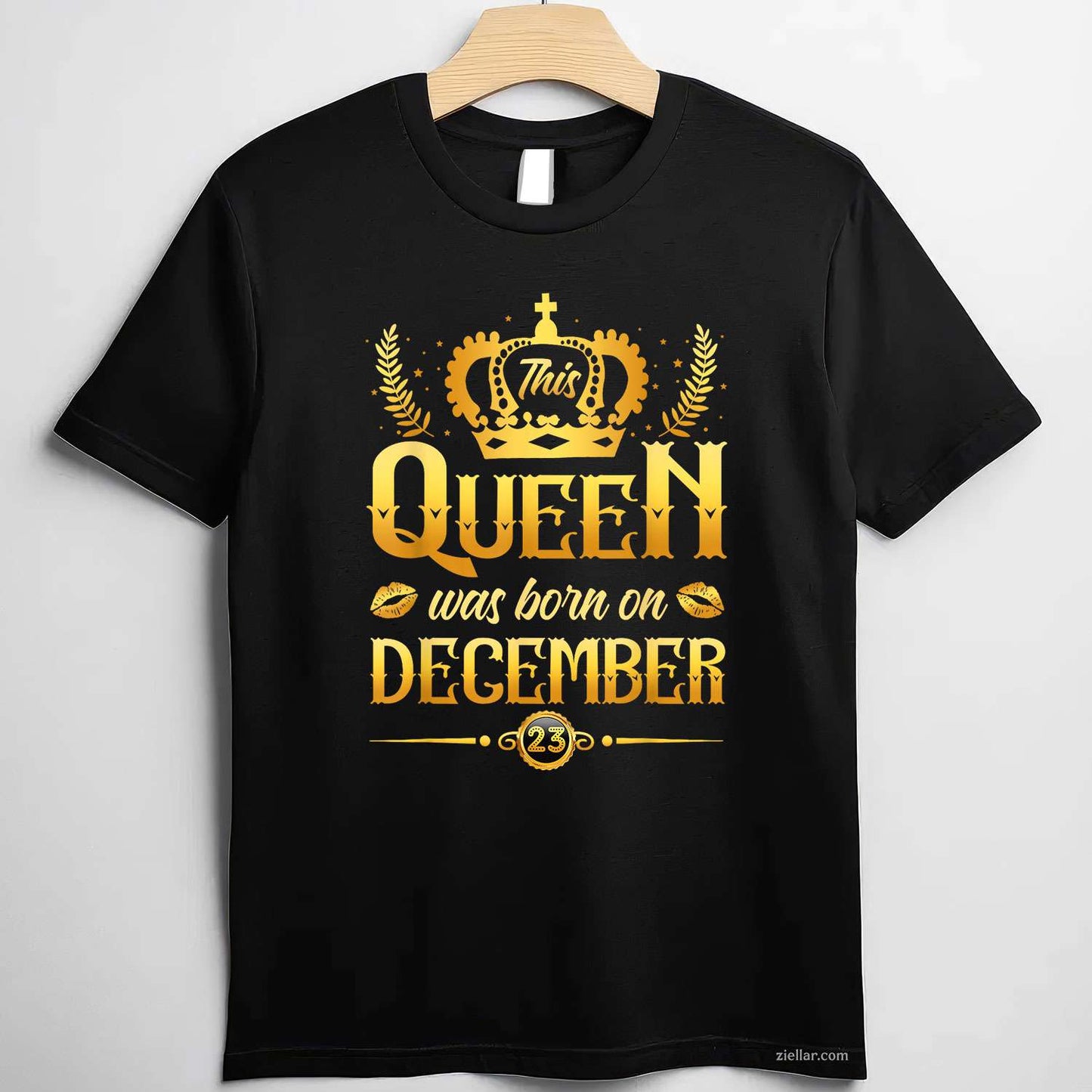 This Queen Was Born On December 23Rd Birthday Gift For Her T-Shirt_ Personalized Birthday Tee For Women
