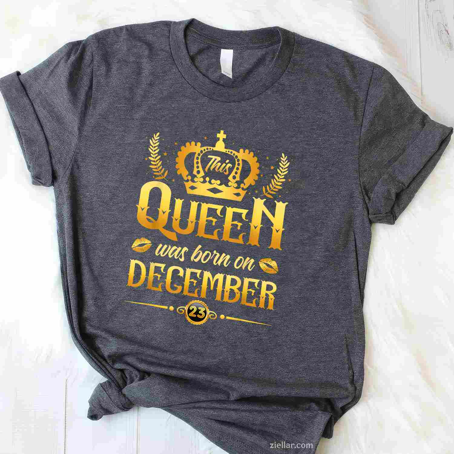This Queen Was Born On December 23Rd Birthday Gift For Her T-Shirt_ Personalized Birthday Tee For Women