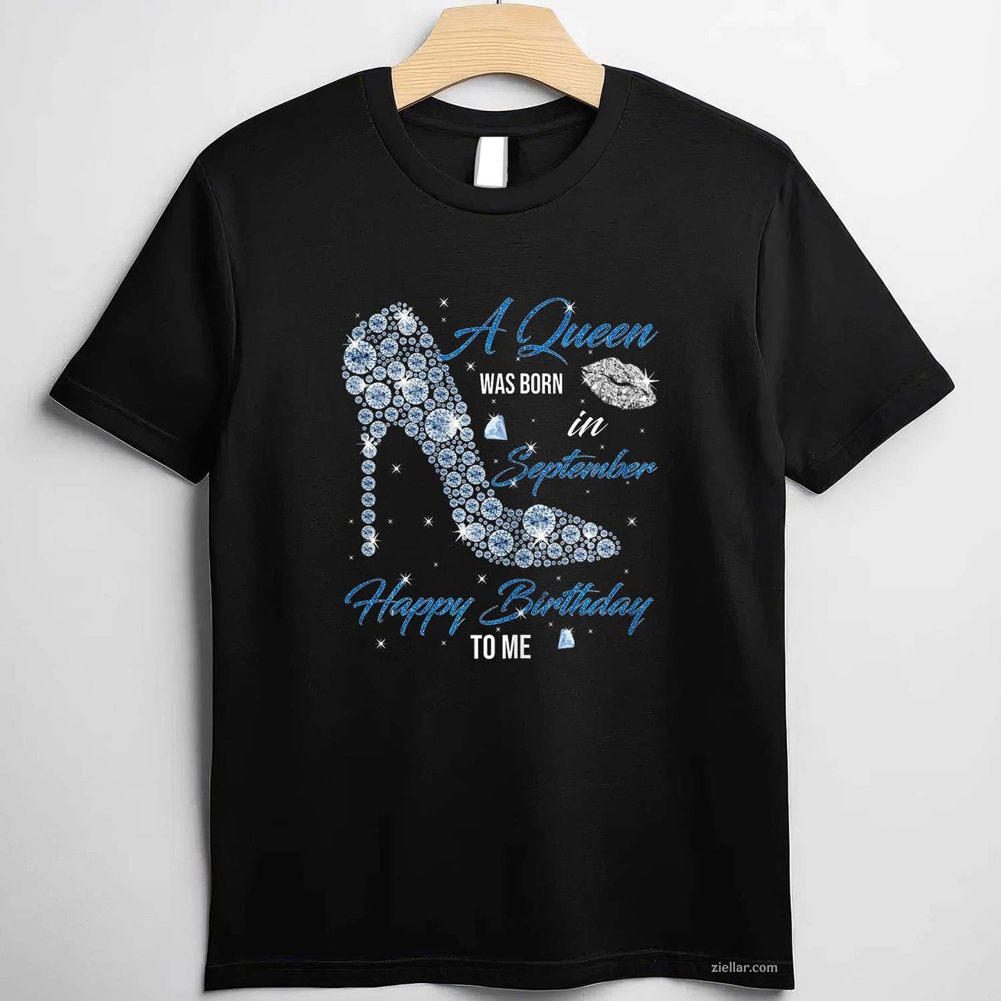 This Queen Was Born In September Happy Birthday To Me T-Shirt Tee for Men Women Adults Unisex