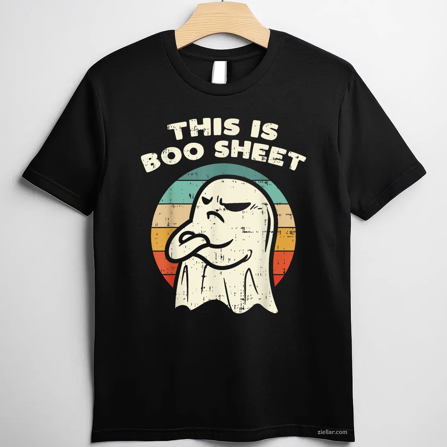This is Boo Sheet Ghost Tee and T-Shirt, Retro Funny Halloween Costume T-Shirt for Adults