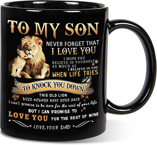 To My Son Mug from Dad, Inspirational Birthday, Graduation, Bonus Son Coffee Gift 11 Oz