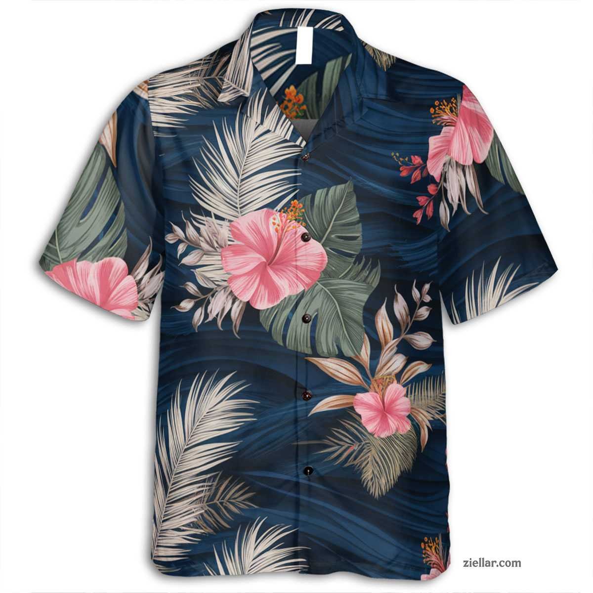Tropical Floral Paradise Hawaiian Shirt and Tee, Realistic Aloha Beachwear