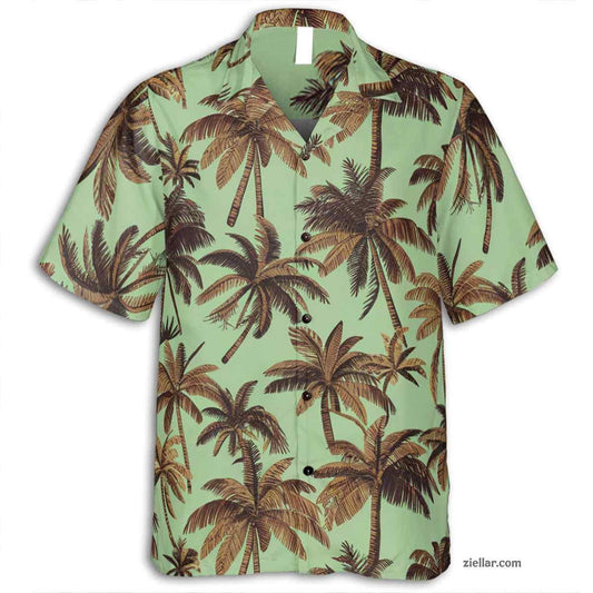 Tropical Green Palm Hawaiian Shirt Tee, Unisex Aloha Summer Outfit Gift