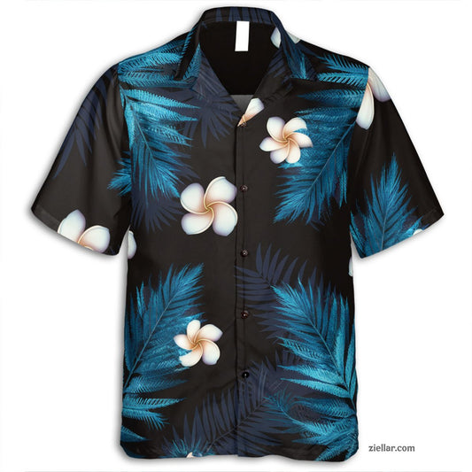 Tropical Night Floral Hawaiian Shirt Tee, Summer Beachwear for Men Women