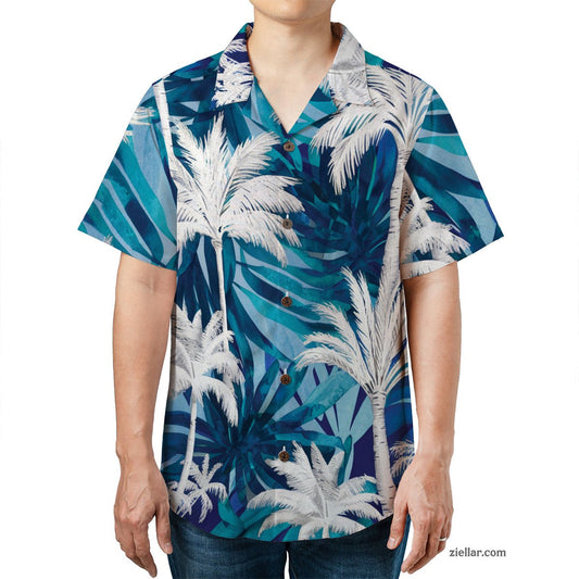 Tropical Palm Tree Hawaiian Shirt Tee, Vacation Beach Gift for Unisex