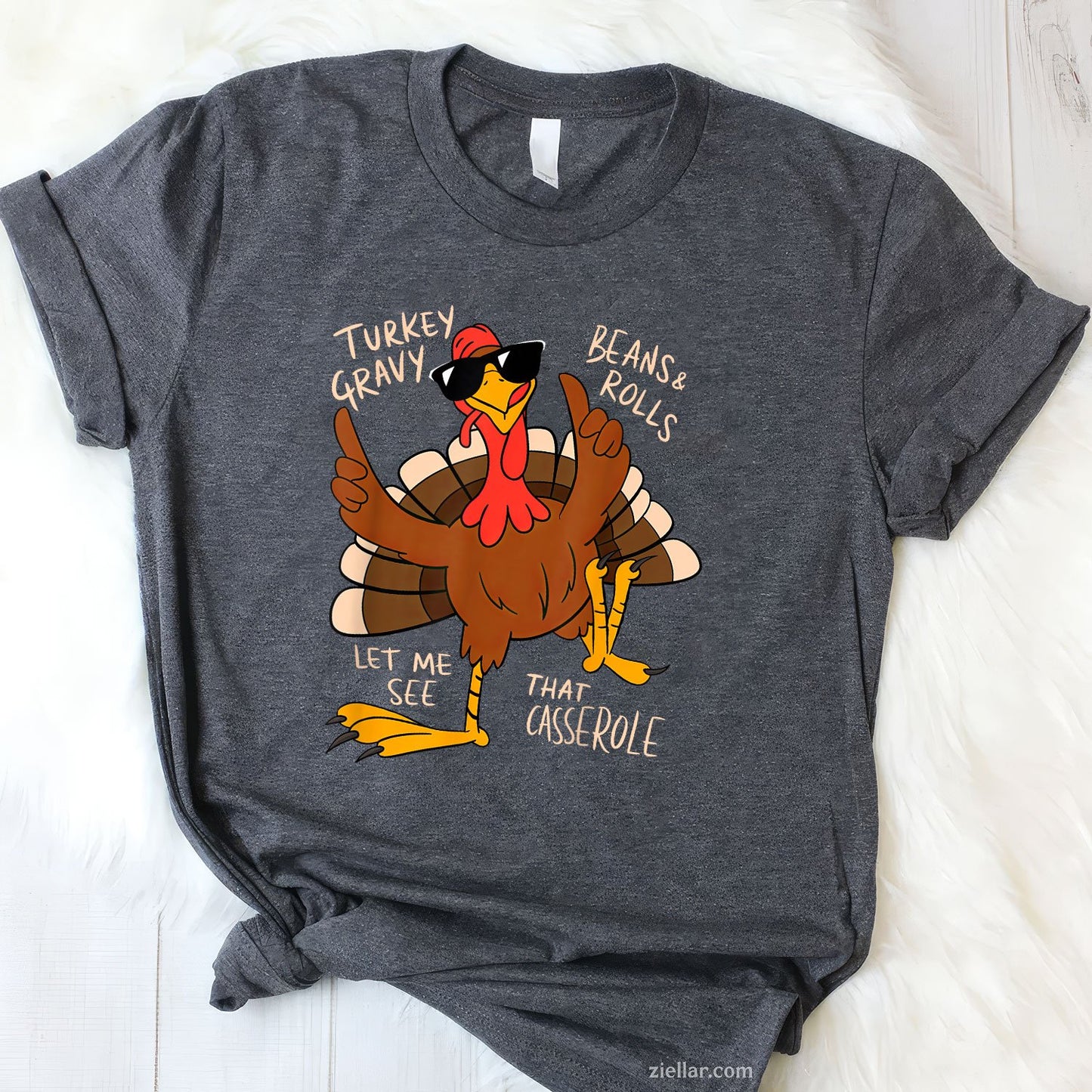 Turkey Gravy Beans Rolls Tee and T-Shirt, Funny Thanksgiving Dinner T-Shirt for Adults