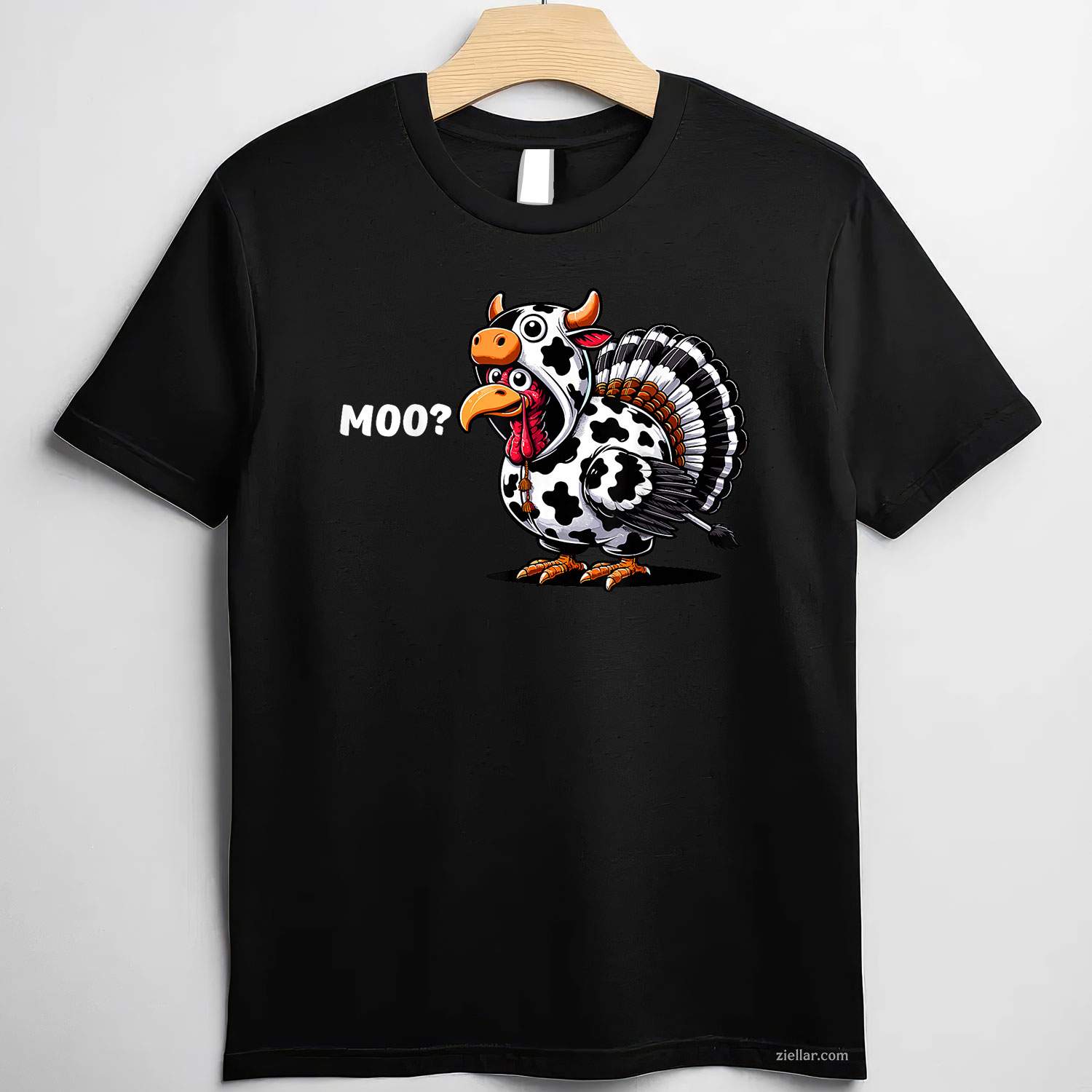 Turkey Moo Funny Thanksgiving T-Shirt and Tee for Adults Men Women Unisex
