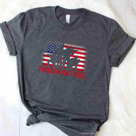 USA 4th of July for Men Freedom Is Not a Free Veteran T-Shirt Tee