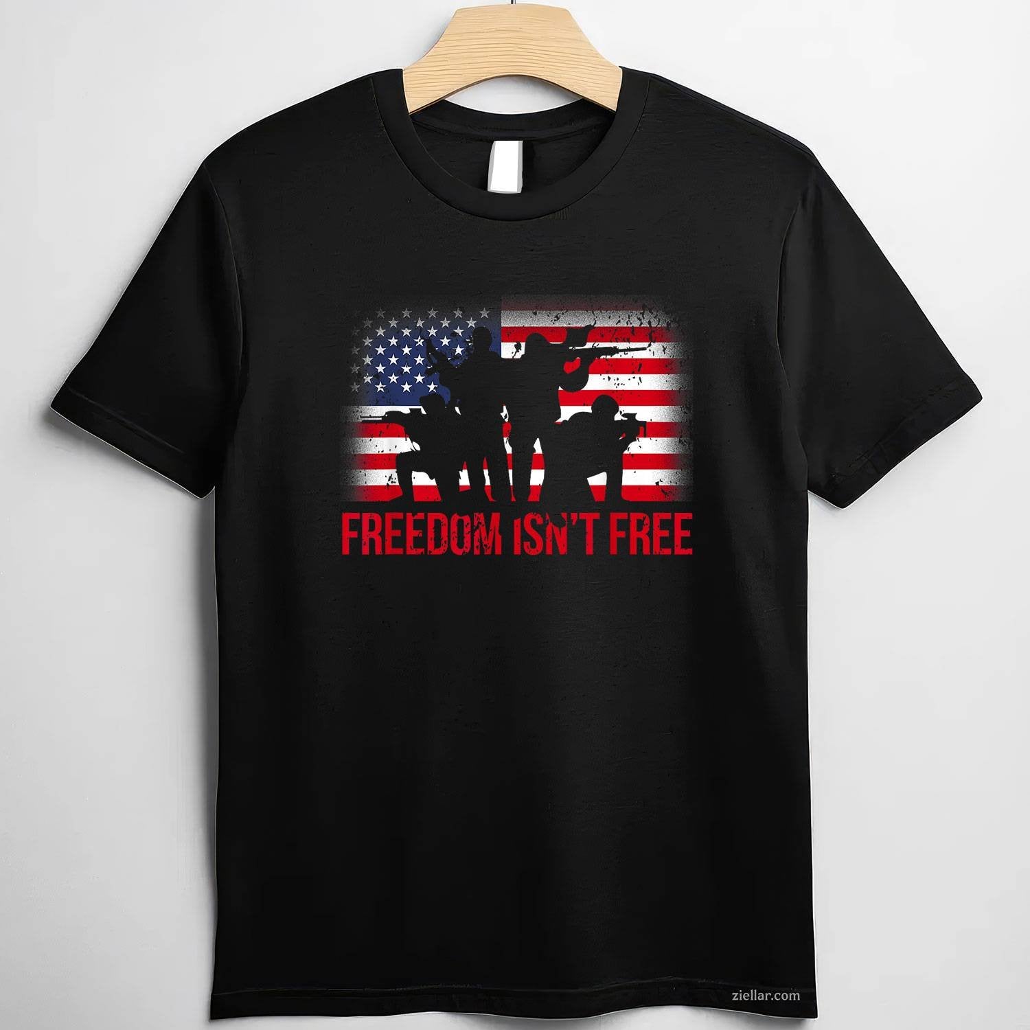 USA 4th of July for Men Freedom Is Not a Free Veteran T-Shirt Tee