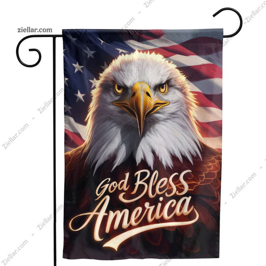 USA Patriotic Bald Eagle with Stars and Stripes American Flag Freedom Art