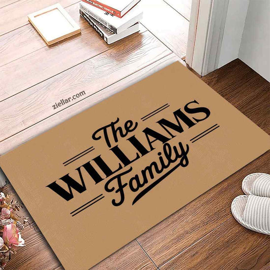 Unique Family Name Doormat - Custom Last Name Entry Rug for Front Door Decor