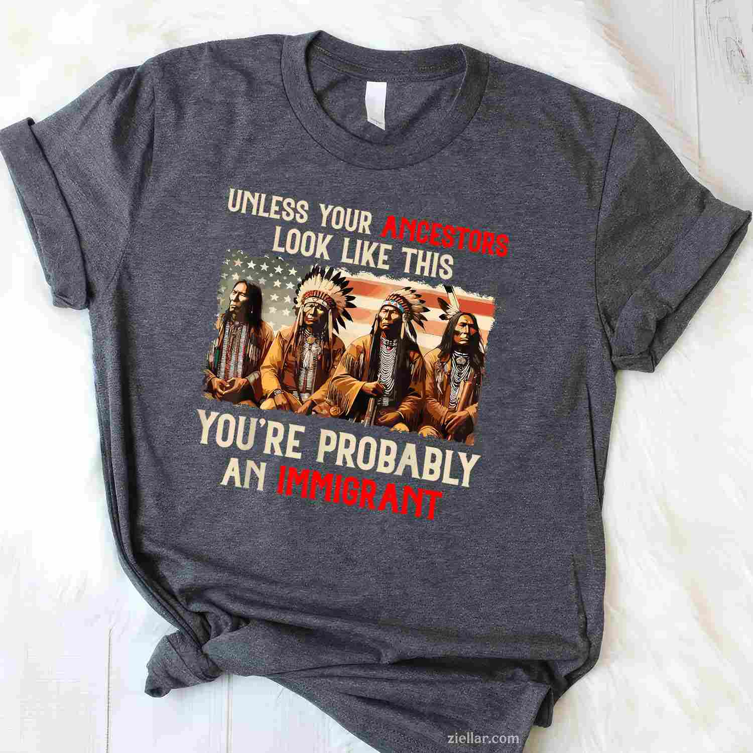 Unless Your Ancestors Look Like This Native American Indian T-Shirt And Tee For Adults