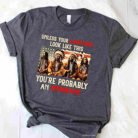 Unless Your Ancestors Look Like This Native American Indian T-Shirt And Tee For Adults