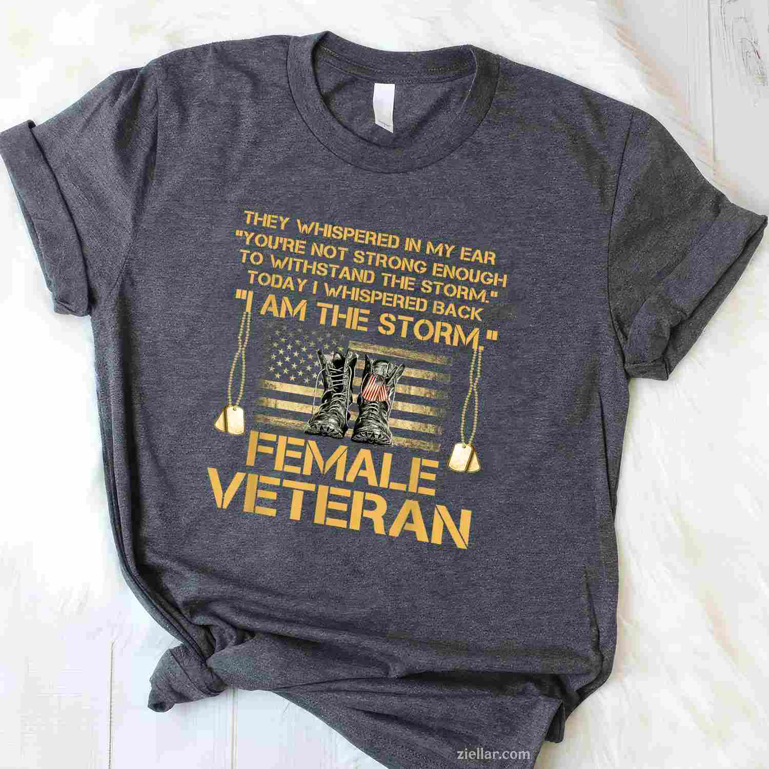 Us Veterans Day Gift, Us Female Veteran, I Am The Storm Premium T-Shirt And Tee For Adults
