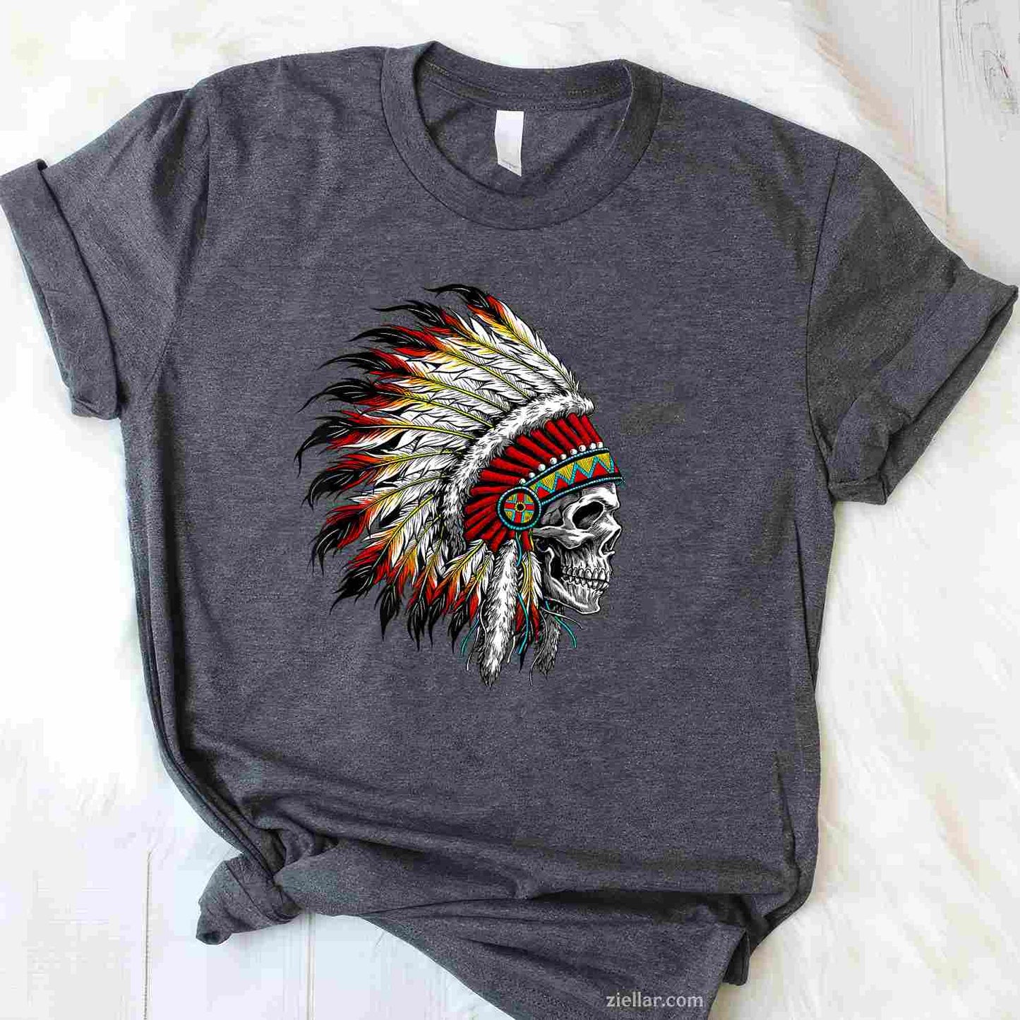 Usa Flag Native American Heritage Headdress, Native American T-Shirt And Tee For Women And Men