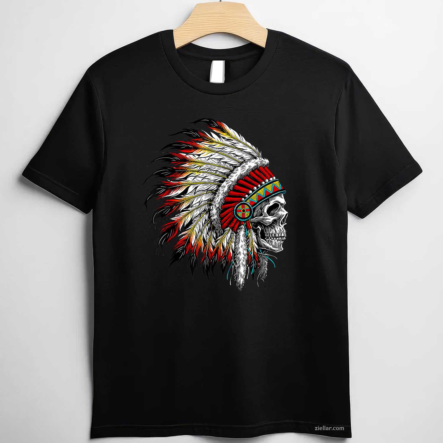 Usa Flag Native American Heritage Headdress, Native American T-Shirt And Tee For Women And Men