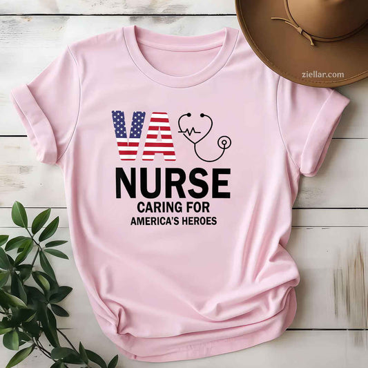 Va Nurse_ Caring For American'S Heroes, A Patriotic T-Shirt And Tee For Adults