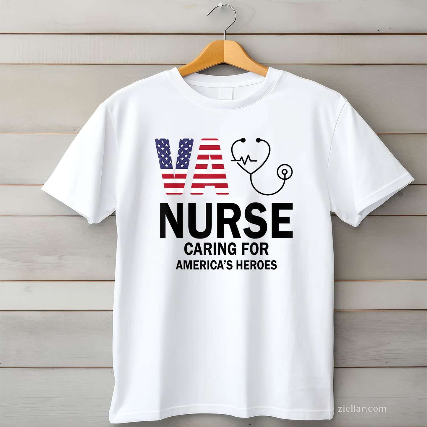 Va Nurse_ Caring For American'S Heroes, A Patriotic T-Shirt And Tee For Adults