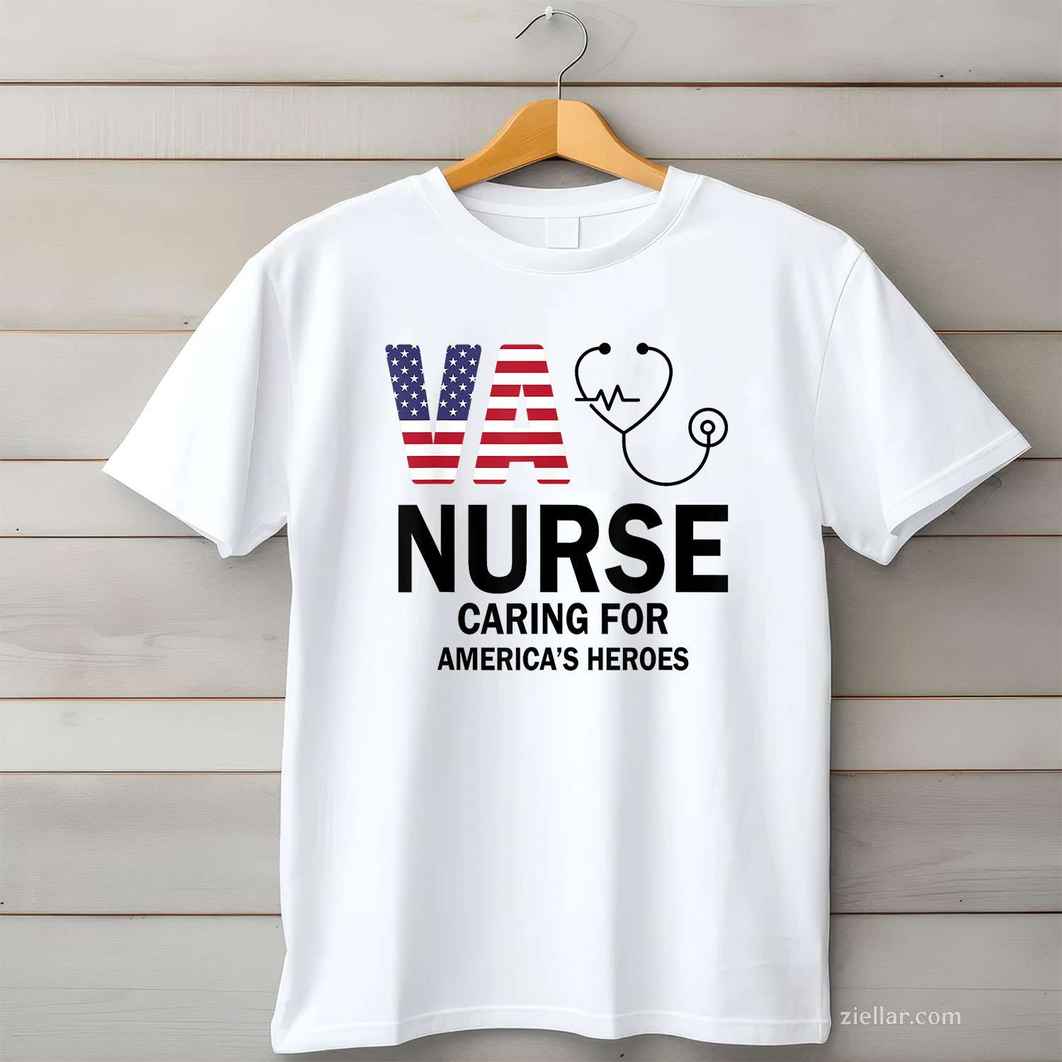 Va Nurse_ Caring For American'S Heroes, A Patriotic T-Shirt And Tee For Adults