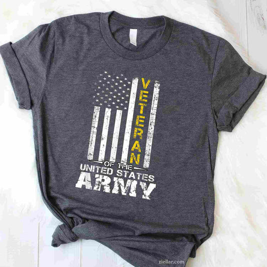 Veteran Of United States Us Army Veteran Gold Premium T-Shirt And Tee