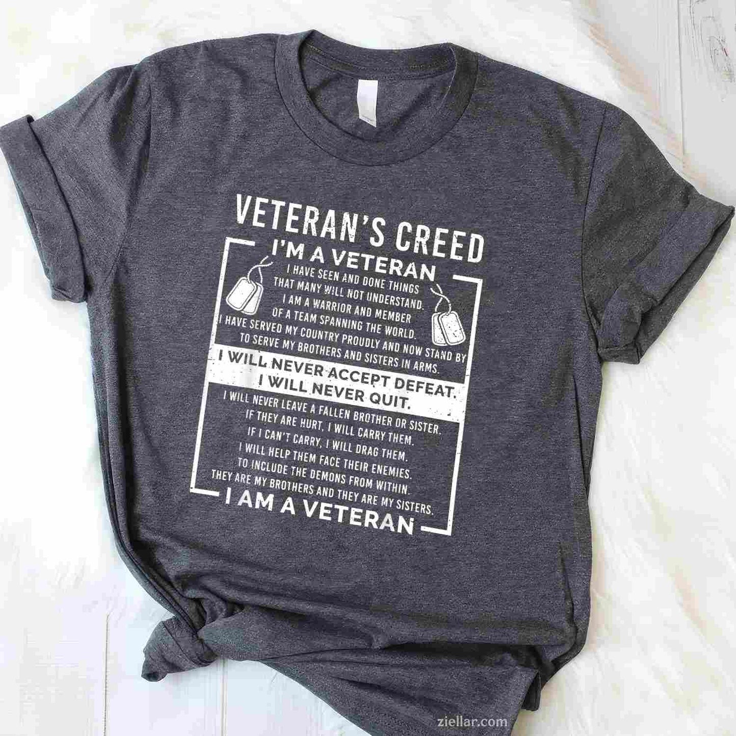 Veteran'S Creed Patriot War Usa Oath Grandpa T-Shirt And Tee For Adults