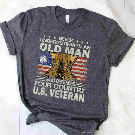 Veteran & Father's Day designs US Veteran veterans day Us Patriot T-Shirt Tee, Black for Men Women Adults Unisex