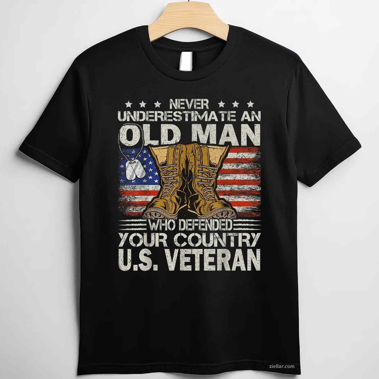Veteran & Father's Day designs US Veteran veterans day Us Patriot T-Shirt Tee, Black for Men Women Adults Unisex