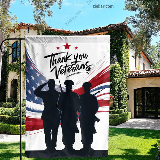 Veterans Day Garden Flag - Double Sided Patriotic Decoration, Honor Your Hero