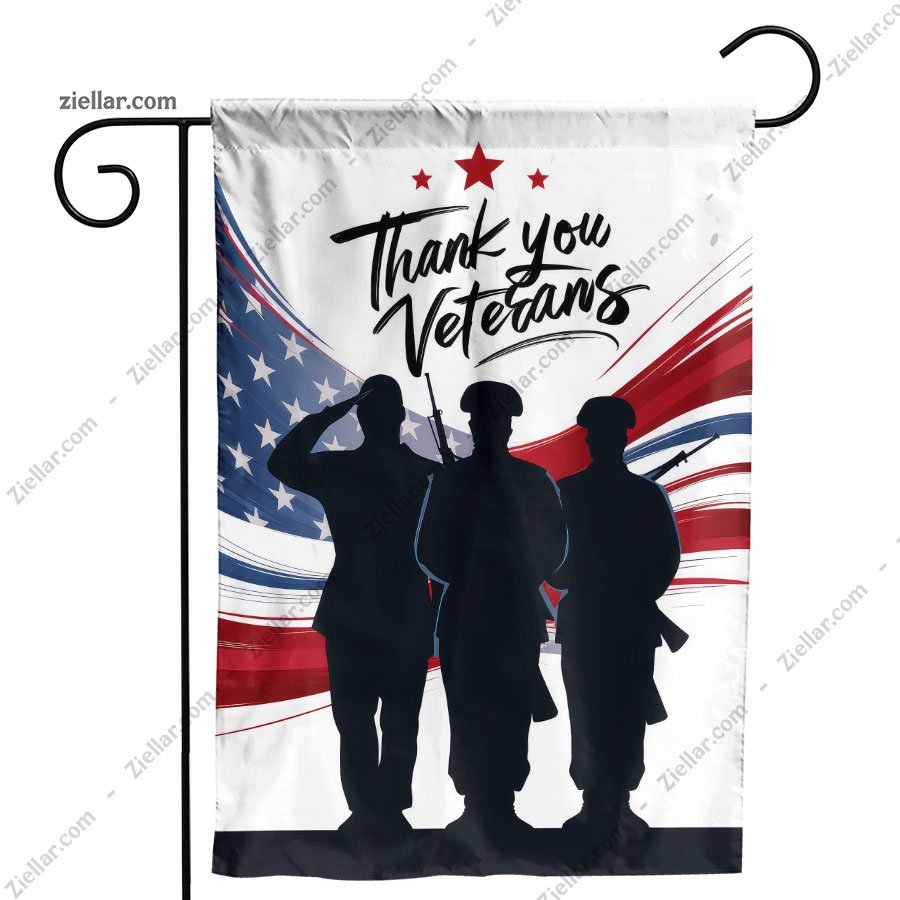 Veterans Day Garden Flag - Double Sided Patriotic Decoration, Honor Your Hero
