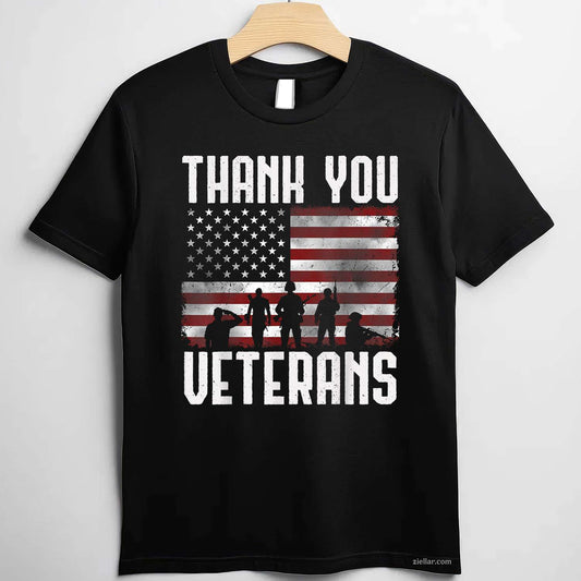 Veterans Day Gifts_ Thank You Veterans Proud American Military Premium T-Shirt And Tee