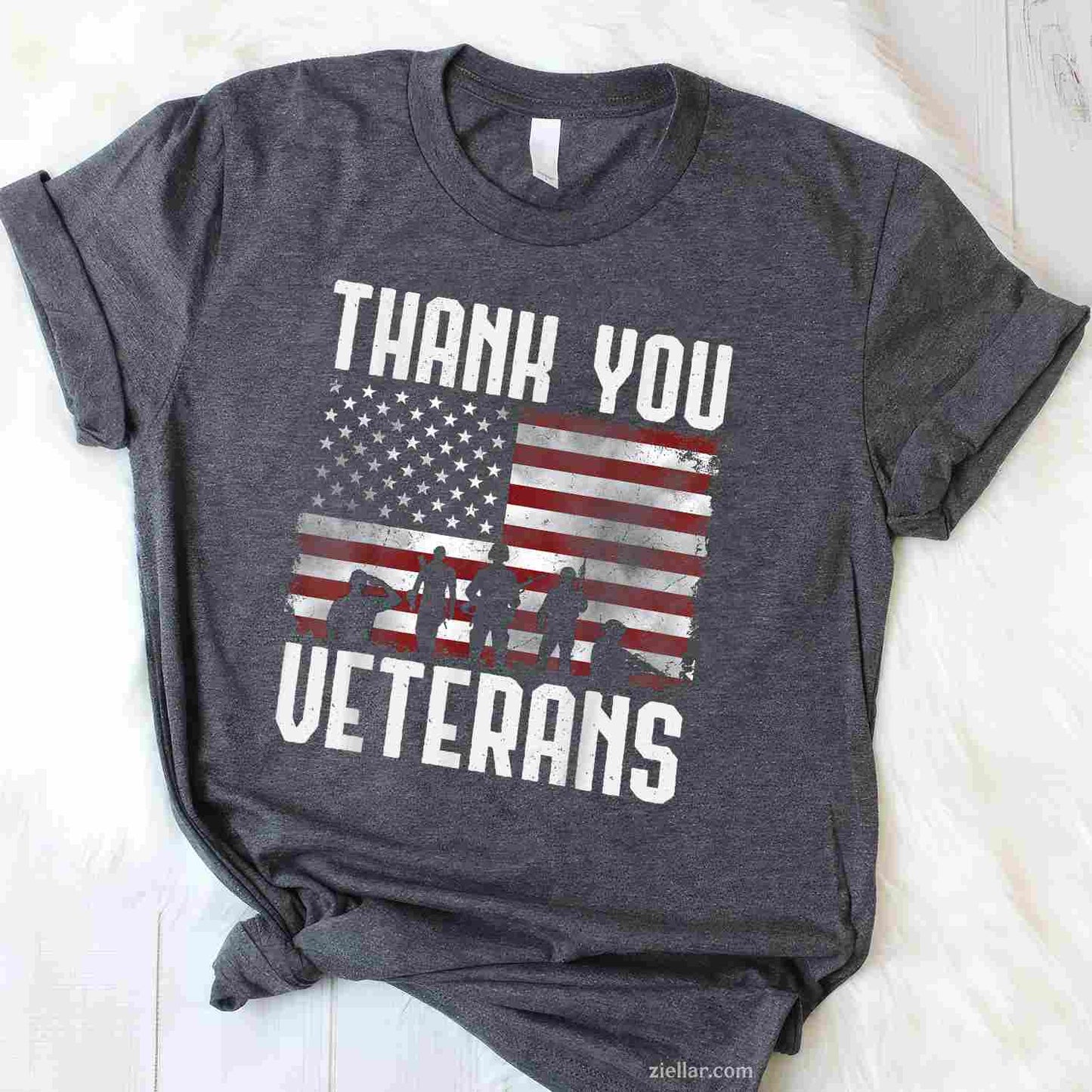 Veterans Day Gifts_ Thank You Veterans Proud American Military Premium T-Shirt And Tee