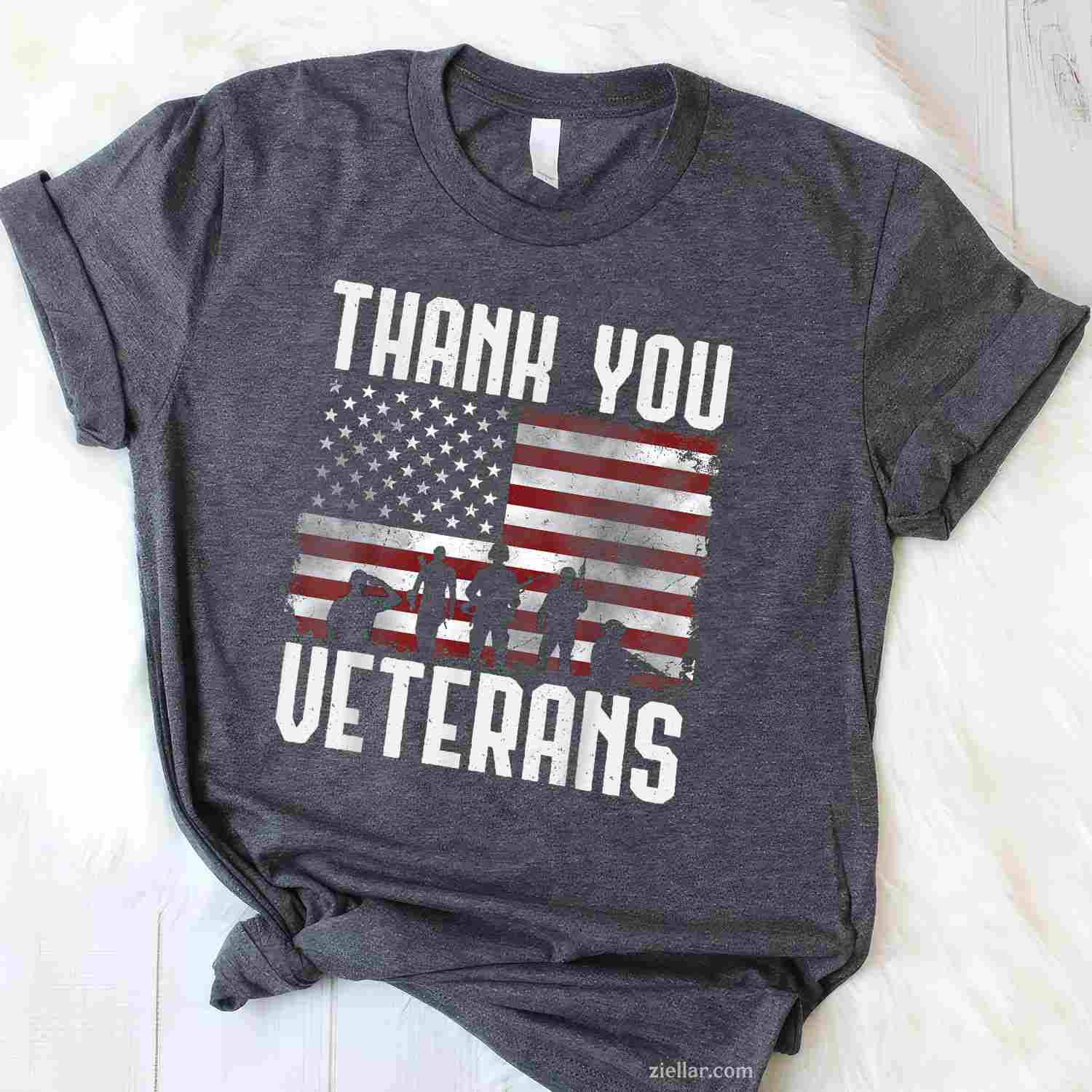 Veterans Day Gifts_ Thank You Veterans Proud American Military Premium T-Shirt And Tee