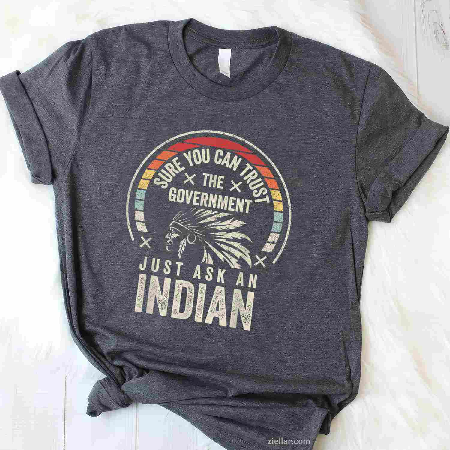 Vintage Indian Native American Skull With Tomahawk Axe T-Shirt And Tee For Adults