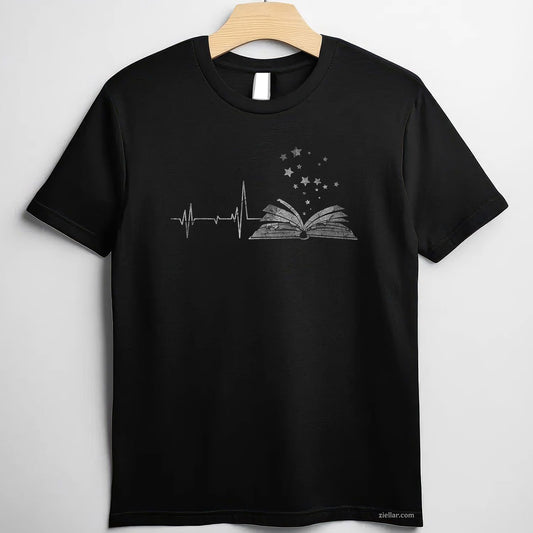 Vintage Retro Distressed Heartbeat T-Shirt, Book Reader Lover Gift Tee For Adults Unisex