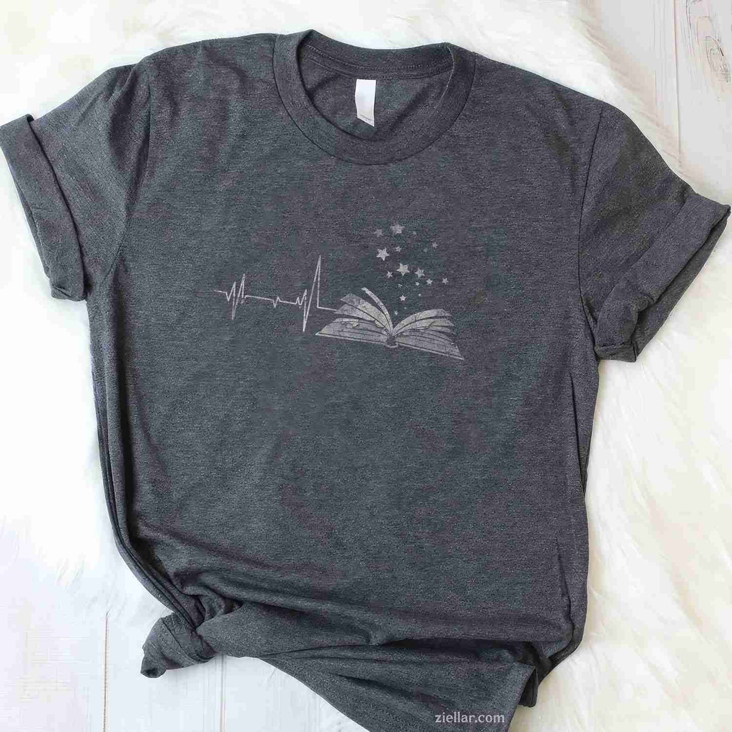 Vintage Retro Distressed Heartbeat T-Shirt, Book Reader Lover Gift Tee For Adults Unisex