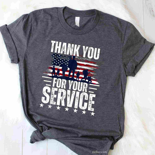 Vintage Veteran Thank You For Your Service Tee Veteran'S Day T-Shirt And Tee
